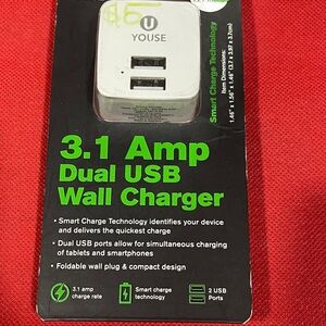 White Dual USB Wall Charger 3.1 Amp